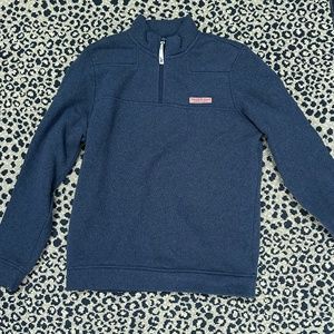 Men's Vineyard Vines Blue Quarter Zip Sweater - Small